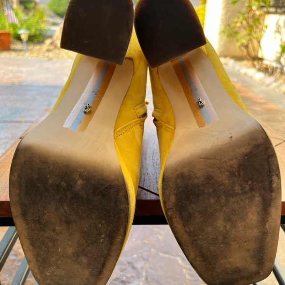 Suede booties by Sam Edelman. Gorgeous lemon-yellow color. Sz 7.5 - Picture 7 of 8